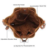 AFKOMST Bolsos tipo cubo de cuero Bolso cruzado con cordón para mujer Bolsos medianos y hobo con 2 correas para el hombro Mochila de lujo de alta gama - details 1