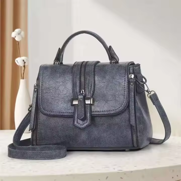 Bolso de hombro diagonal de gran capacidad para mujer de gama alta hecho de PU con patrón geométrico - 1