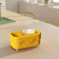 Caja de pañuelos de queso Kawaii creativa, soporte de plástico elegante para pañuelos, caja de almacenamiento de papel con acabado brillante para oficina - details 9