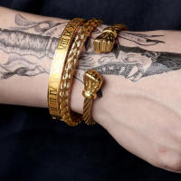 Pulsera Boxeador Aperta de Acero Inoxidable, Cable de Acero y Titano, Estilo Hip Hop y Punk, Unisex, Regalos Para Hombre - details 1