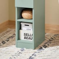 Auxiliares para Salón Mesilla de Noche Estrecha para Dormitorio con 1 Cajón y 1 Compartimento Abierto Blanco y Madera 20 x 35 x 60 cm FBT111-WNx2 ES - details 32