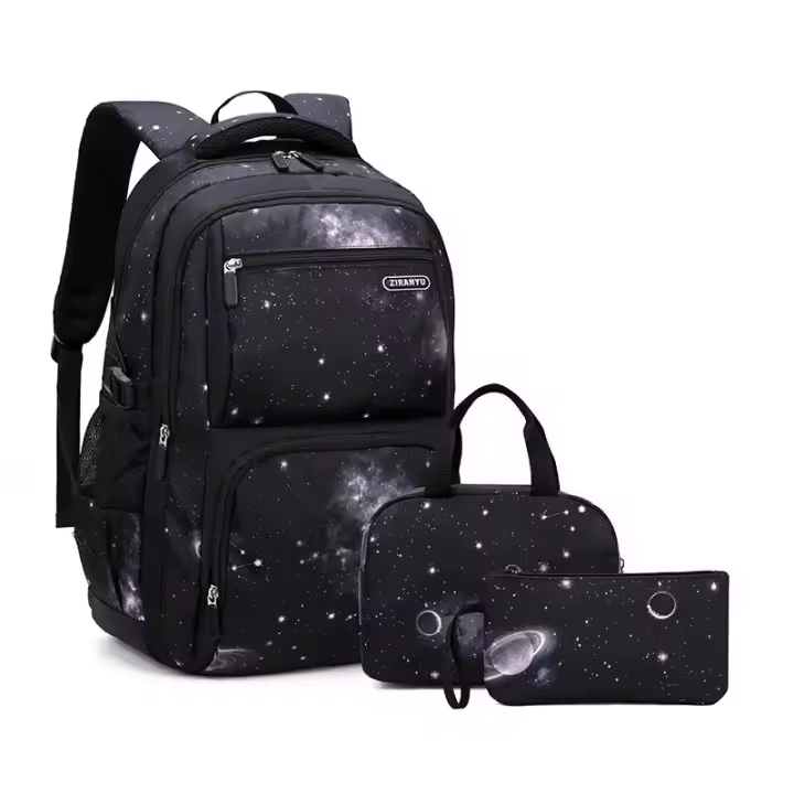 Mochilas Escolares para Niños de 3 Piezas Resistentes al Agua de Nylon para Adolescentes Bolso de Almuerzo Bolsa de Lápices - 1