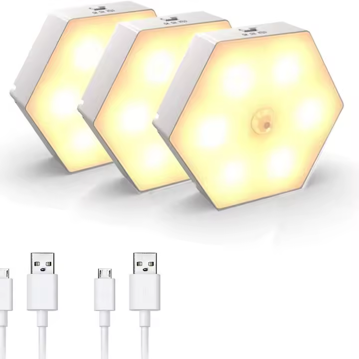 Luz nocturna con sensor de movimiento, lámpara LED encendido/apagado 1 paquete - 1