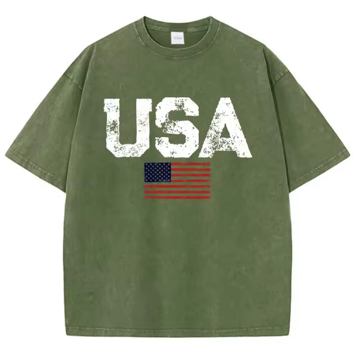 Camiseta Casual de Verano para Hombres Estampado Gráfico de Bandera de EE.UU - 1