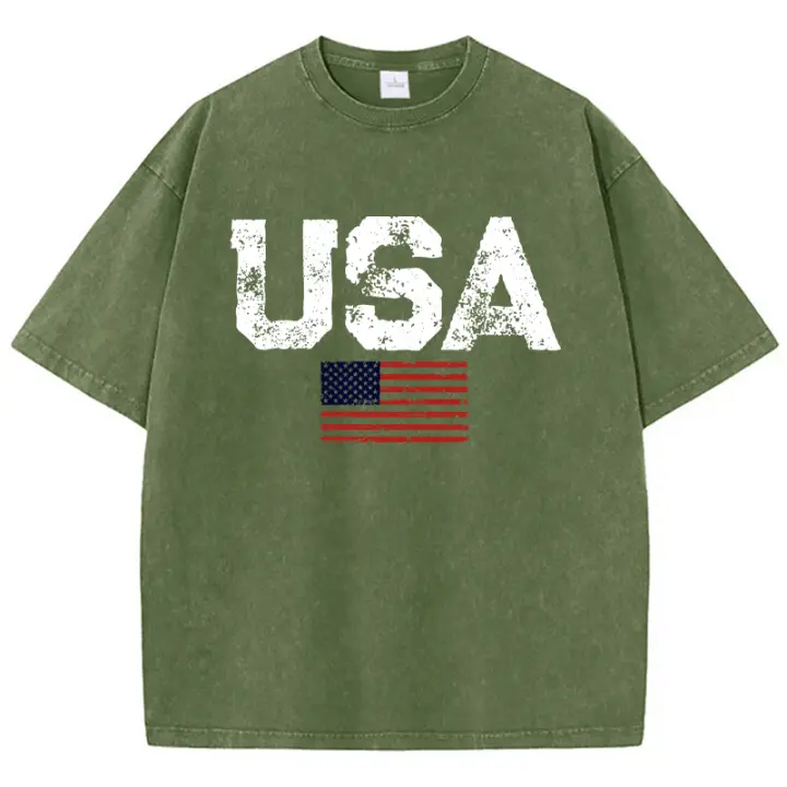 Camiseta Casual de Verano para Hombres Estampado Gráfico de Bandera de EE.UU - 1