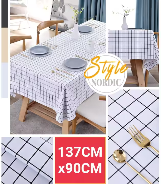 Mantel de rejilla impermeable para mesa, Protector Rectangular a prueba de polvo para cocina, comedor, a prueba de aceite - 1