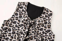 TRAFZA-Conjunto de 2 piezas para mujer, pantalones largos con cremallera, informales, holgados, elegantes, con estampado de leopardo Vintage, sin mangas, con cuello en V - details 6