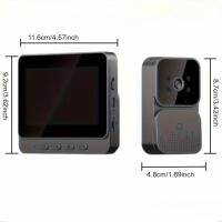 Timbre con vídeo inalámbrico con pantalla HD de 10,92 cm: elegante negro, intercomunicador bidireccional, visión nocturna por infrarrojos, batería recargable de larga duración, fácil instalación, no se necesita aplicación para seguridad en el hogar, timbr - details 5
