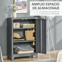 Armario de Almacenamiento Metálico Doble Puerta Ajustable para Oficina, Salón, Dormitorio - details 3