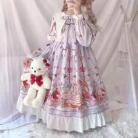 Lencería Lolita para mujer estilo Haruku japonés con volantes y mangas largas vestido de muñeca informal con cintura imperio talla - details 7