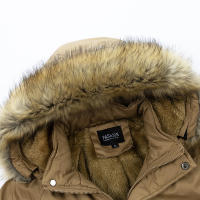 Chaqueta gruesa de lana para hombre, abrigo a prueba de viento con Cuello de piel y capucha, Parka informal de marca clásica, a la moda, novedad de invierno, 2024 - details 12
