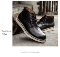 Zapatos de trabajo informales de cuero con tobillo alto Martin American y botas de moto rojas de invierno Oxford para hombre - details 15