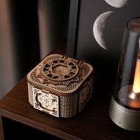 Caja de música mecánica, rompecabezas de madera para adultos, decoración de escritorio de madera artesanal, caja de música modelo 3D, ideal para regalos de vacaciones y cumpleaños - details 3