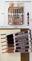 Kit de retoque de muebles, marcador Amp Füllstoff Sticks Holz Verbund Korn Farbe Reparatur Stift Kratzer Wiederherstellung, parche para rasguños, 6 uds. - details 0