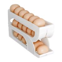 Dispensador automático de huevos, soporte automático para enrollar huevos de 3 niveles, contenedor de almacenamiento de huevos que ahorra espacio para estante de nevera - details 1