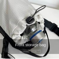 Bolso de hombro con cordón de nailon, bolso cruzado ligero de estilo coreano para mujer, bolso de cubo de gran capacidad con correa ajustable - details 14