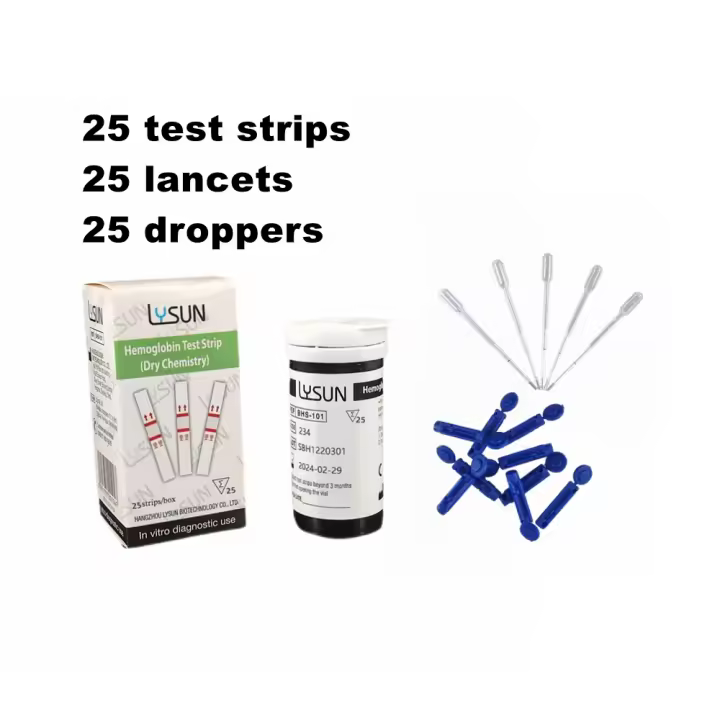 Kit de medición de hemoglobina en oferta, kit de prueba de hemoglobina para el cuidado en el hogar, medidor de anemia, analizador con tiras reactivas, prueba rápida - 1