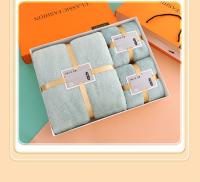 Juego de 3 Toallas，Con caja de regalo，terciopelo coral - Suaves y absorbentes - Toallas de baño - Toallas para la Cara y el Lavabo，La mejor opción para regalar a familiares, amigos y personas mayores. - details 6