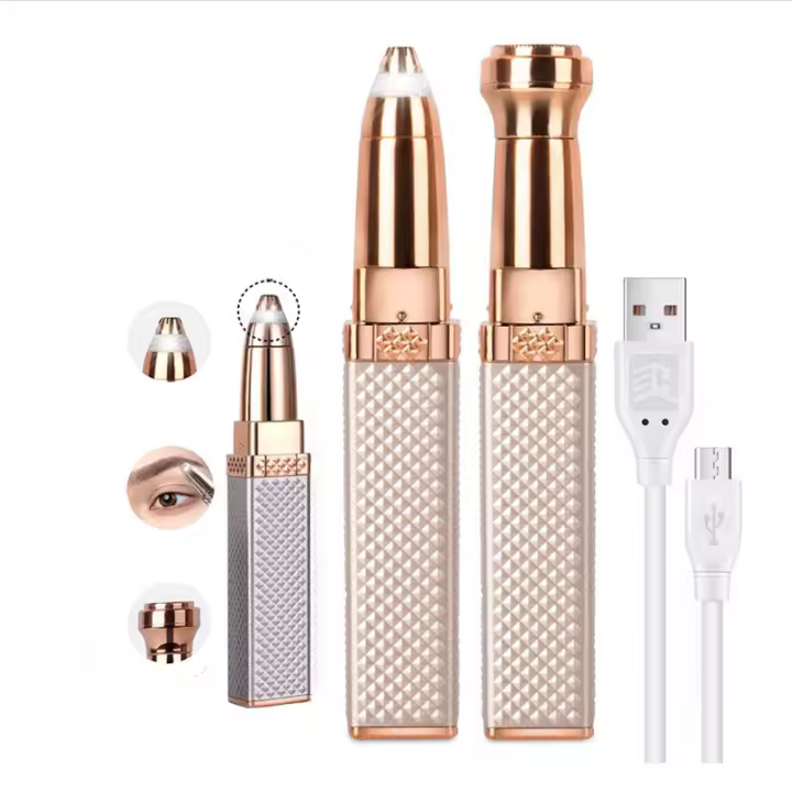 Depiladora Facial eléctrica para mujer, afeitadora Facial hine, recortadora de cejas, afeitadora indolora para Bikini - 1