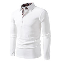Polo de manga larga para hombre, camisas de Color sólido, moda de Cachemira, nuevos Polos de negocios sociales, otoño - details 2