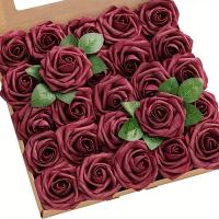25pcs Flores Artificiales Rosas Falsas para Bodas DIY, Centros de Mesa, Arreglos de Fiesta, Decoración del Hogar - details 10