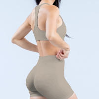 Nuevo sujetador deportivo minimalista de spandex con costura nueva, adecuado para el fitness femenino, estiramiento, ropa de yoga transpirable. - details 13