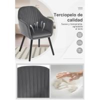 Silla de Comedor Estilo Vintage Juego de 1, Silla Cocina, Silla Nordica con Respaldo y Reposabrazos, Tela Pana, Estructura de Madera, Sillas para Tocador, Escritorio, Crema, EZS26cm-1 - details 61