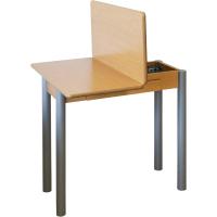 Mesa de Cocina Extensible Moderna Estilo Blanco/Plata Tamaño 80x40/80x78 cm RIBETA - details 16