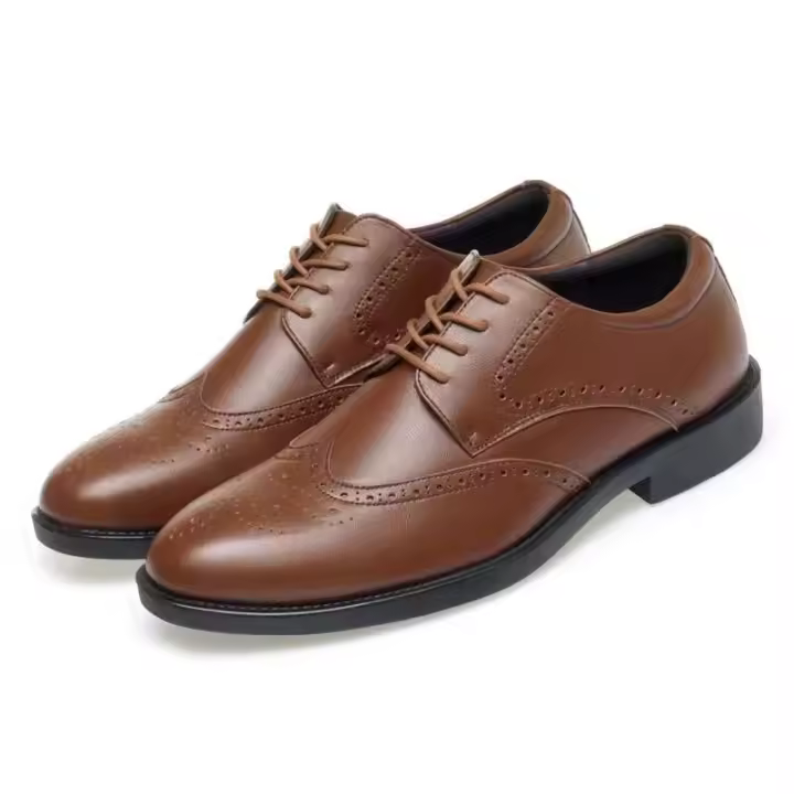 Vestido de cuero PU cómodo y moderno para hombre con características antideslizantes puntiagudas para ocasiones formales y zapatos de negocios - 1