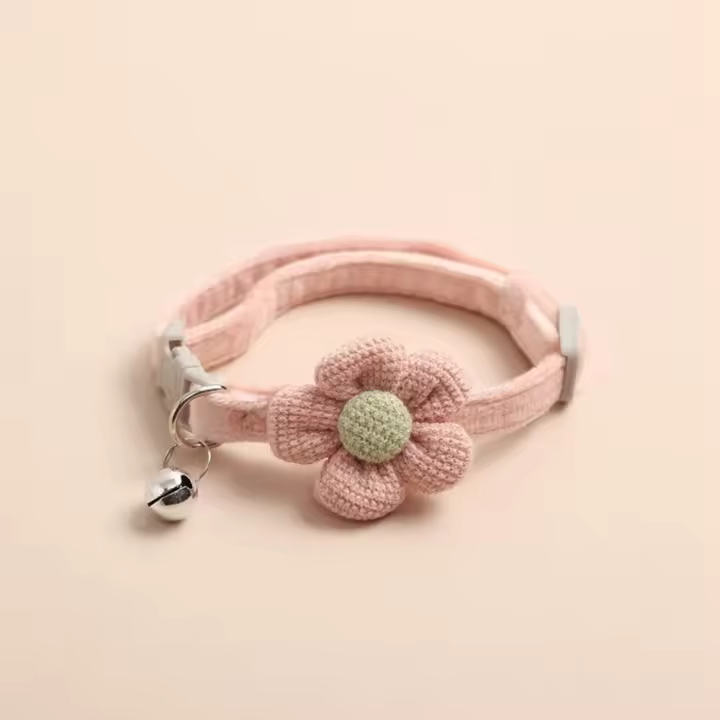 Lindo forma de flor ajustable pequeño campana Universal para mascotas colgantes accesorios para mascotas Collar para mascotas collares - 1