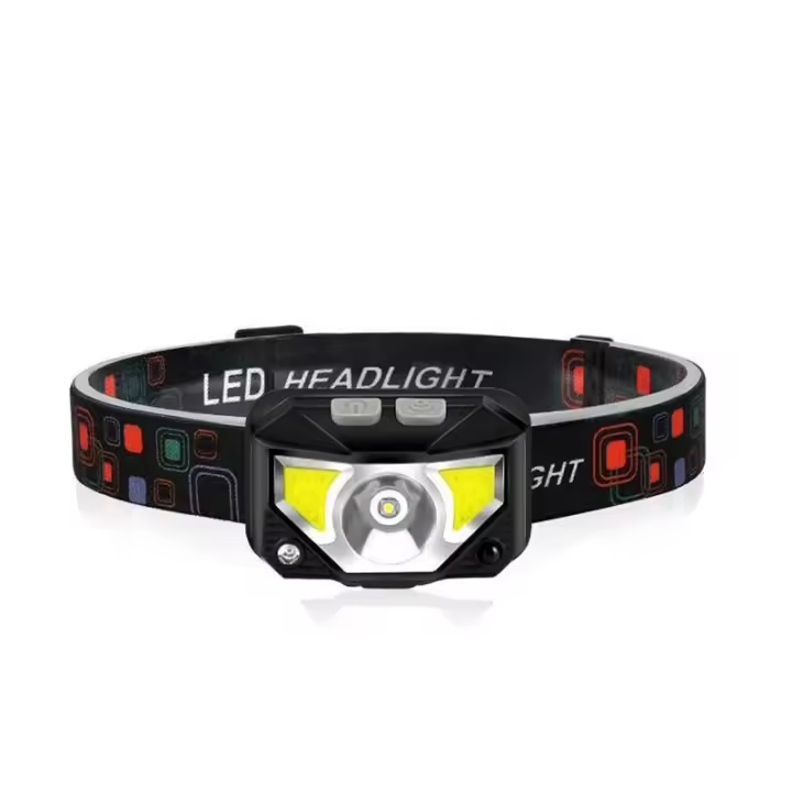 Linterna frontal, 1200 lúmenes, ultraligera, brillante, LED, recargable, con luz blanca y roja, resistente al agua, con sensor de movimiento, 8 modos, adecuada para acampar al aire libre, correr, senderismo, pesca - 1