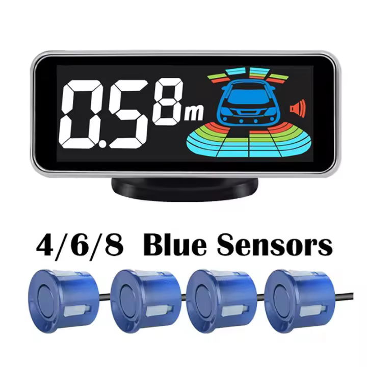 Kit de Sensor de estacionamiento de Radar múltiple, sistema de pantalla LED Parktronic, asistente de Detector de Monitor de respaldo, alarma de Sensor 4/6/8 - 1