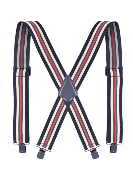 Hombres con clips resistentes y duraderos, tirantes elásticos y portátiles con espalda en X de 2 pulgadas de ancho para hombres - 1