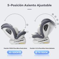 Silla de coche con Isofix giratoria 360 °   Grupo 0+/1/2/3, 0-12 años, 40-150 cm (Gris oscuro i-Size) - details 14