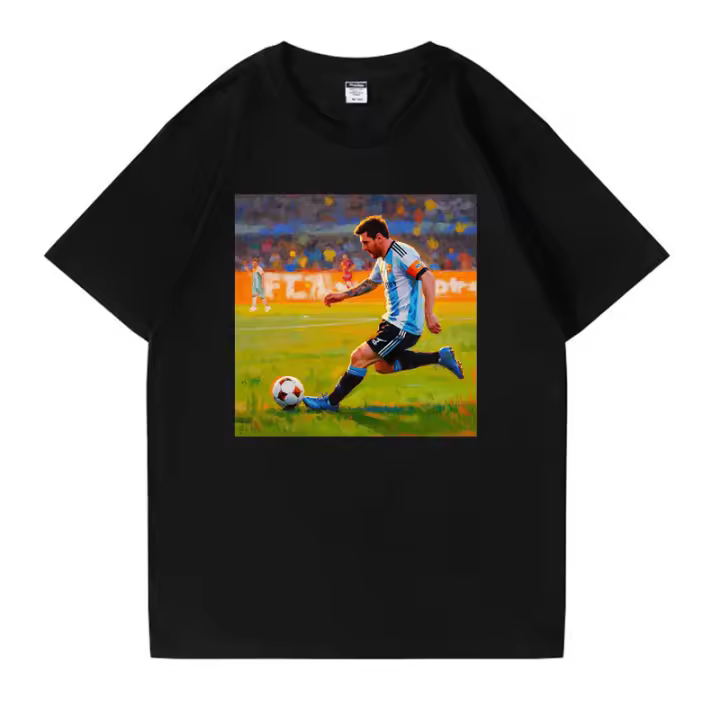 2025 Camiseta para hombre Camiseta negra pura 100% algodón Camisetas Messi blanco última novedad camiseta de fútbol Camiseta de fútbol - 1