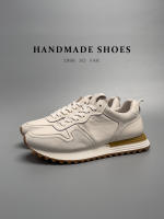 Zapatos blancos de suela gruesa de piel de vaca de primera capa de cuero genuino de alta gama - details 0