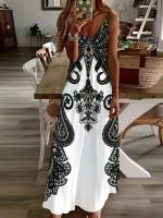 Vestido de mujer informal de verano maxi bohemio con estampado 3d de Cross-border Seaside Resort - details 0