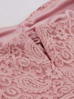 Elegante Vestido de Encaje Rosa de Cintura Alta Estilo Vintage para Mujeres en los 50s y 60s - details 8