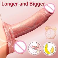 Empaque privado SEXY Extensor Condón Realista Retraso de Eyaculación Funda Pene Dildo Masculino Sexo Para Hombres Herramienta Erótica Adulta - details 9