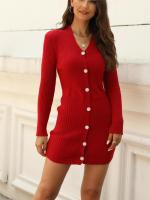Elegante Vestido Corto de Crochet para Mujer Cuello en V, Estilo Vintage, Moda de Alta Calidad - details 16