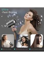 Negative ion electric hair dryer, hot and cold wind alternating electric hair dryer, mute electric hair dryer, home, portable, high power, 3 wind speed, 3 temperature control, folding, diffusion nozzle, collector nozzle, curly hair care - details 2