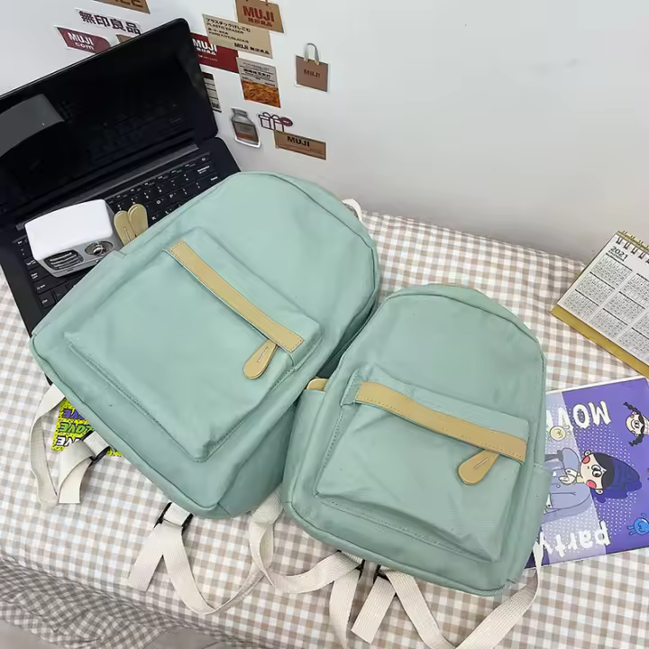 Estudiante, color sólido, niña, estilo coreano, mochila escolar, informal, literaria, universitaria, estilo forestal, mochila - 1