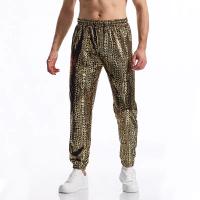 Modo vagues circulaires estampage à chaud hommes pantalones décontractés Harajuku Hip Hop Disco fête Streetwear cordón pantalon discoteca - details 2