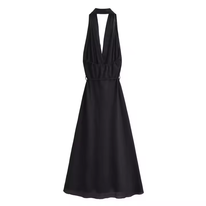 Camisola SS elegante de cintura alta para mujer con diseño sin mangas, cuello en V, lazos laterales y - 1