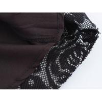 OUWU- Vestido de manga larga de trompeta sin espalda con cuello redondo estilo europeo y americano, vestido pequeño negro de encaje sexy para chica caliente. - details 6