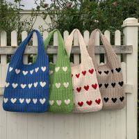 Nuevo bolso de punto bolso tejido amor bolso de las mujeres de gama alta exquisita lana portátil bolso de hombro bolsa de la compra - details 6