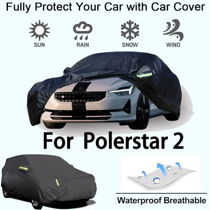 Cubierta completa para coche para Polerstar 2, equipo protector para exteriores, a prueba de nieve, protector solar, accesorios para automóviles impermeables y a prueba de polvo, negro - 1