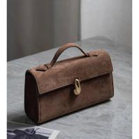 SAVETTE Symmetry Pochette Tote Bolsos de calidad con asa para mujer, bolso sencillo de gamuza de cuero genuino de Color sólido, bolso cuadrado, mochila de lujo de alta gama - details 7