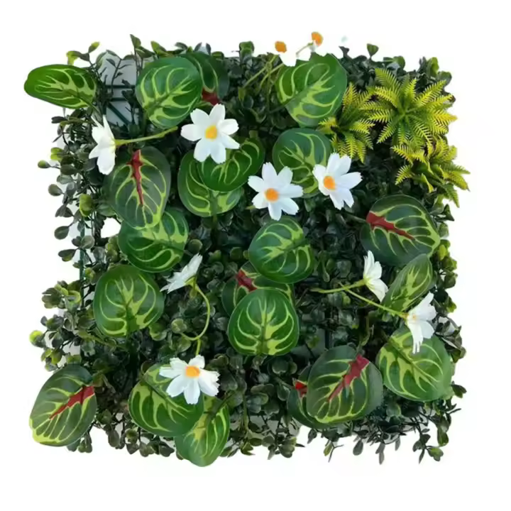 Panel de pared de plantas artificiales DIY, girasol, vida eterna, alfombra de eucalipto artificial, sin riego, hierba de helecho artificial duradera - 1