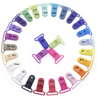 Abrazadera de Chupete para Bebé 48Pcs Ecológico Plástico Mezcla de Colores Sostenedor Transparente 25MM para Bebés de 4 Meses + Unisex Silicona Sin Nitroamina - details 0